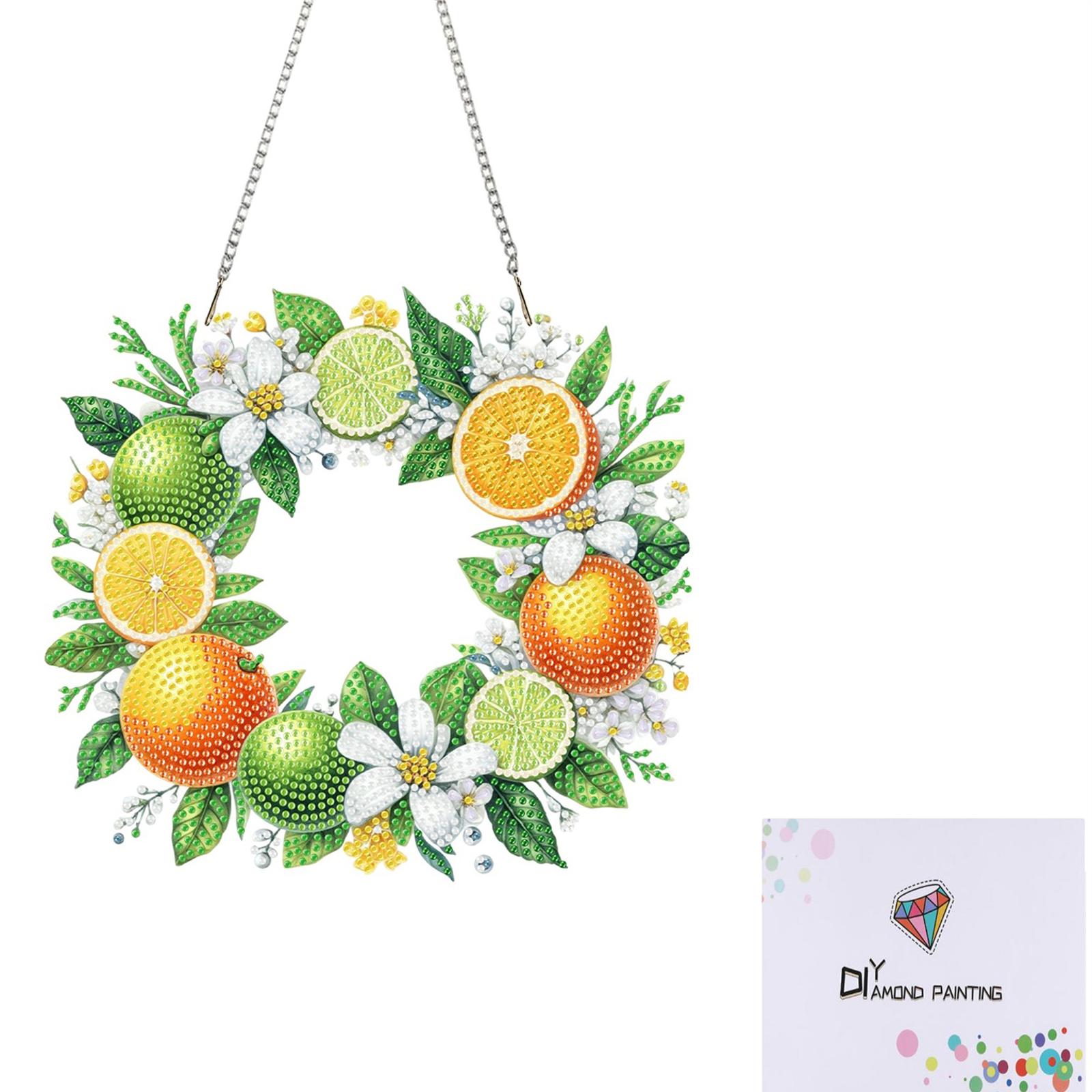 

2D DIY Diamond Art Painting Wreath Kits Special Shaped Rhinestone Hanging Ornament for Window Home Garden Wall Door