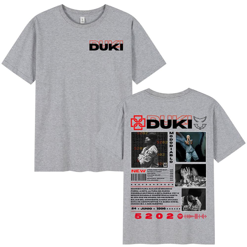 

2025-26 Горячо продаваемая футболка с альбомом-микстейпом рэпера Duki Duki 5202, мужская и женская, хип-хоп модная футболка из чистого хлопка, уличная одежда. 4XL