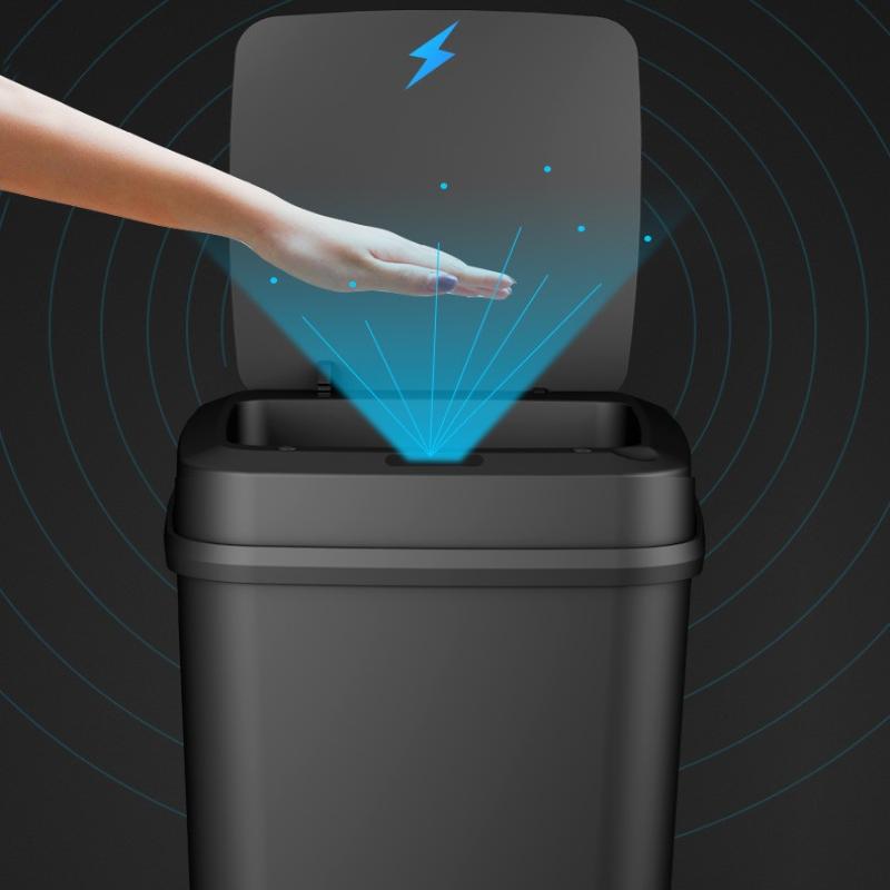 13L Smart Hands-Free Use Touchless Bathroom Trash Can Motion Sensor Waste Bin For Office Bedroom Living Room Toilet Kitchen