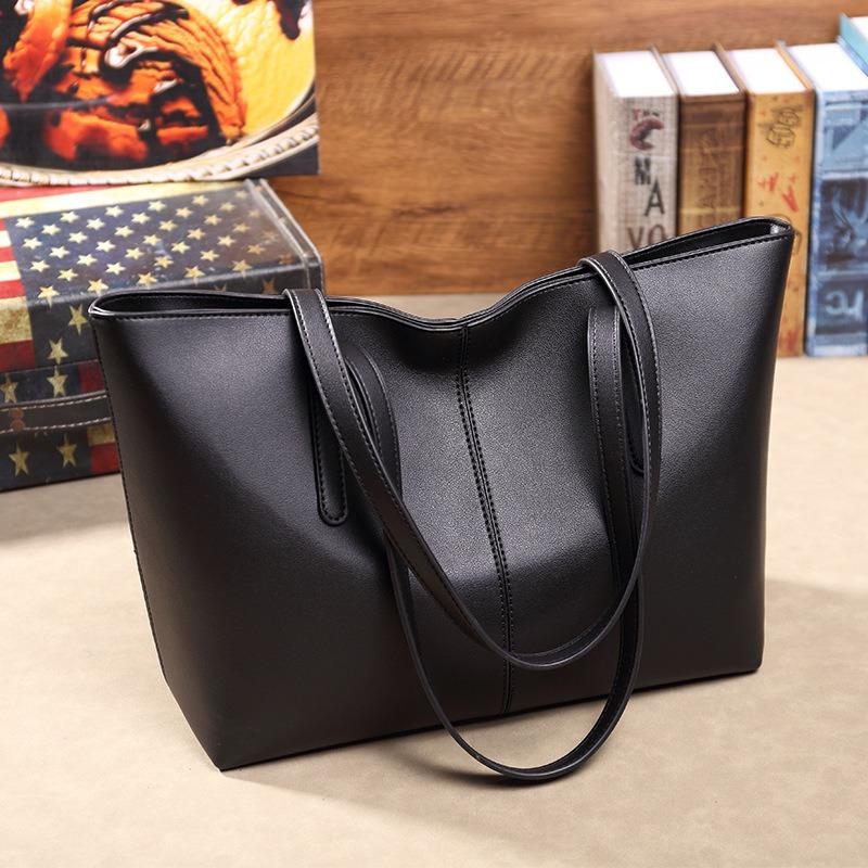New Large-capacity Spliced Tote Bag Fashionable Versatile Commuter Simple Casual Women's Shoulder Handbag Bag