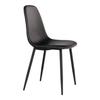 2 Dining Chairs In Black Synthetic Leather with Black Legs