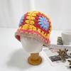 Women's Rainbow Flower Knit Bucket Hat