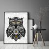 Picture Poster In a Frame 53x73 Cm Owl Tribal P589