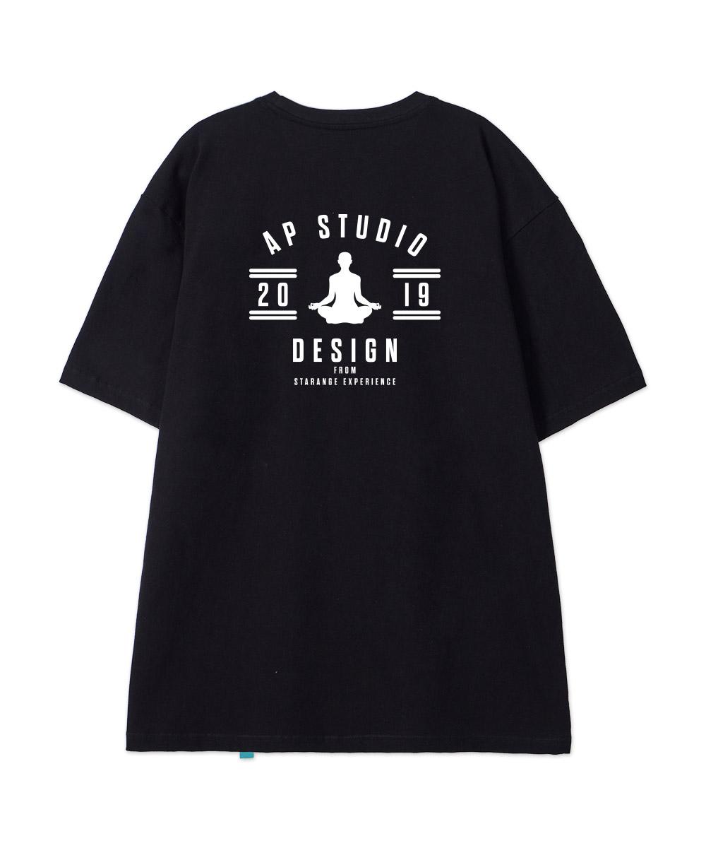 Astral Projection [Padma] Cotton Loose Fit Short Sleeve T-Shirt_Black M