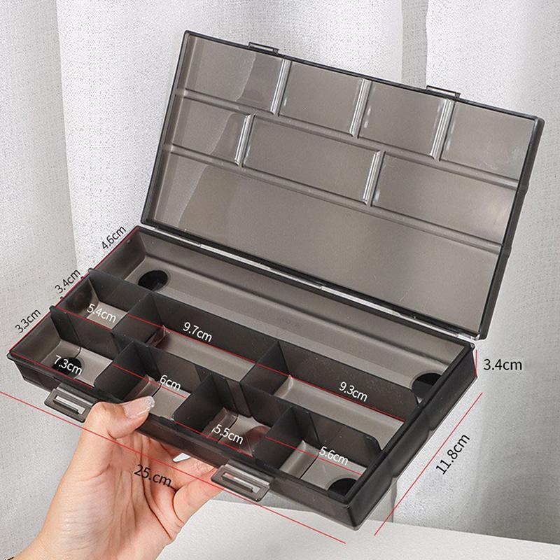 

Коробка для хранения парикмахерских инструментов, чехол для хранения заколок и расчесок, многосекционный органайзер для парикмахерских принадлежностей, контейнер для парикмахерских принадлежностей серый