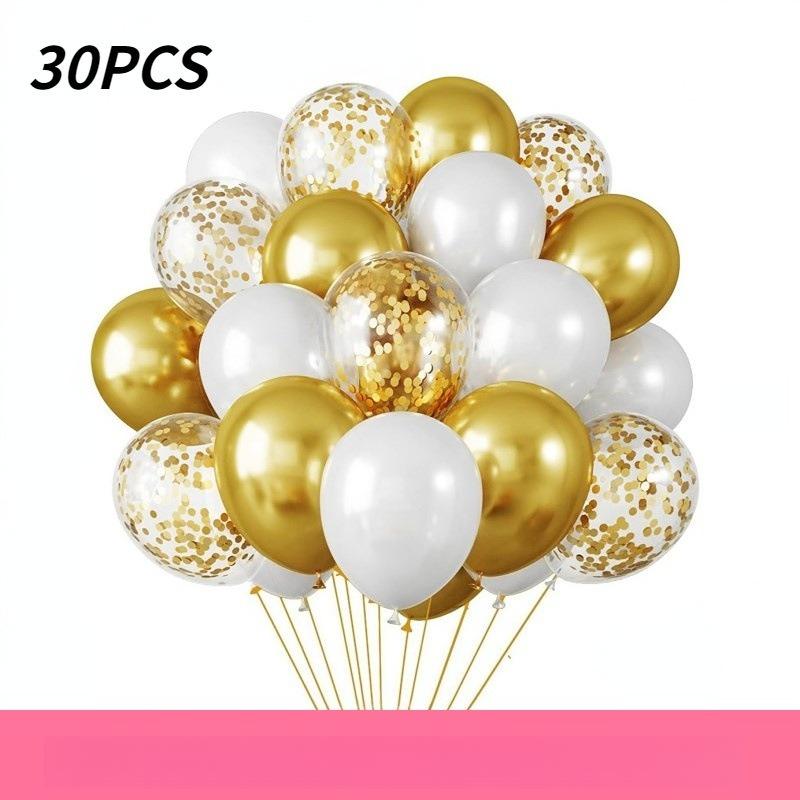 10 Zoll 30 Stück Glitzerpapier-Schnipsel Ballon-Set Dekoration Ballons Weihnachten Halloween Geburtstag Feiertag