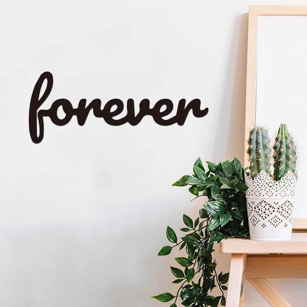Forever Sign Cursive Word Wall Art Elegant Cursive Design Ideal Wedding Gift Farmhouse & Personalized Decor Stylish Wall Art
