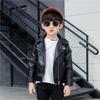 Fashion Boys Bombmer Soft Windproof Leather Motor Jacket For Kids Teens Winer Coat Children's Outfit Clothes