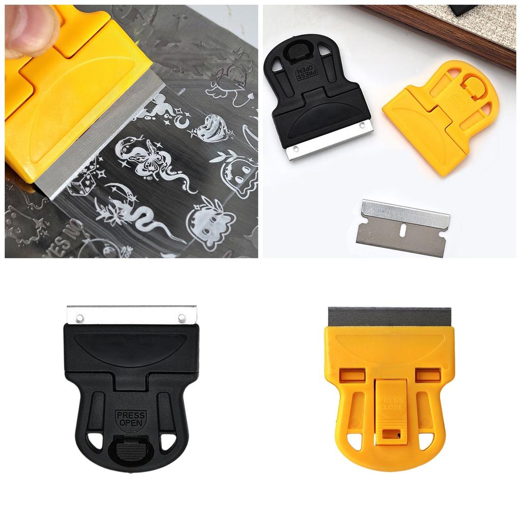 Professional Nail Scraper Tool with Plastic Handle and Stainless Steel Blade for Efficient Adhesive Removal On Glass
