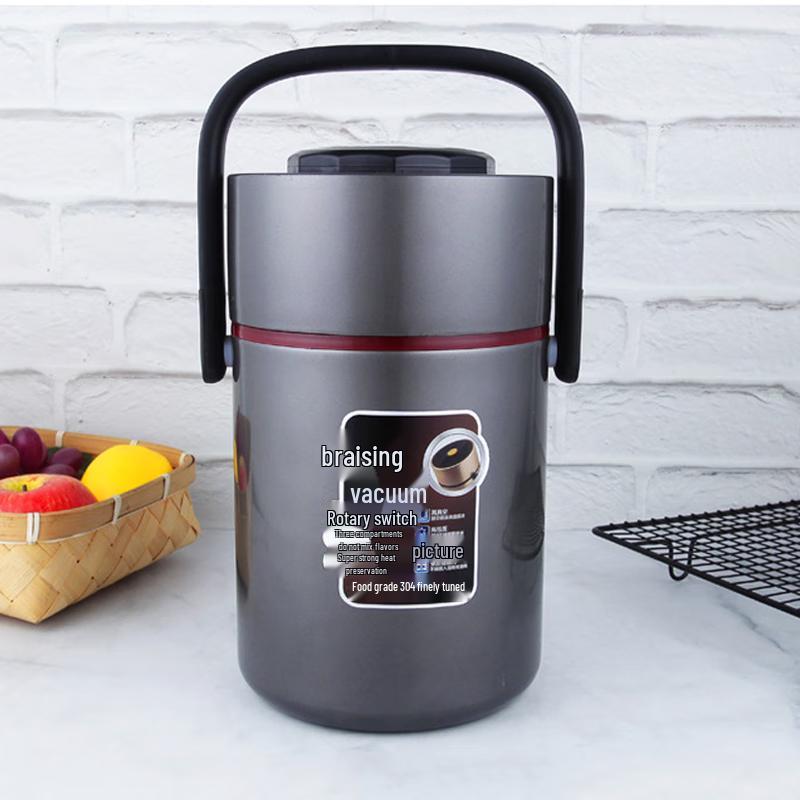 HOCUF 304 Stainless Steel 3-Layer Thermal Lunch Box