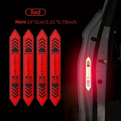 4pcs Car Door Warning Stickers, Night Visibility Reflective Tape, Decorative Stickers, Body Reflective Strips, Car Accessories