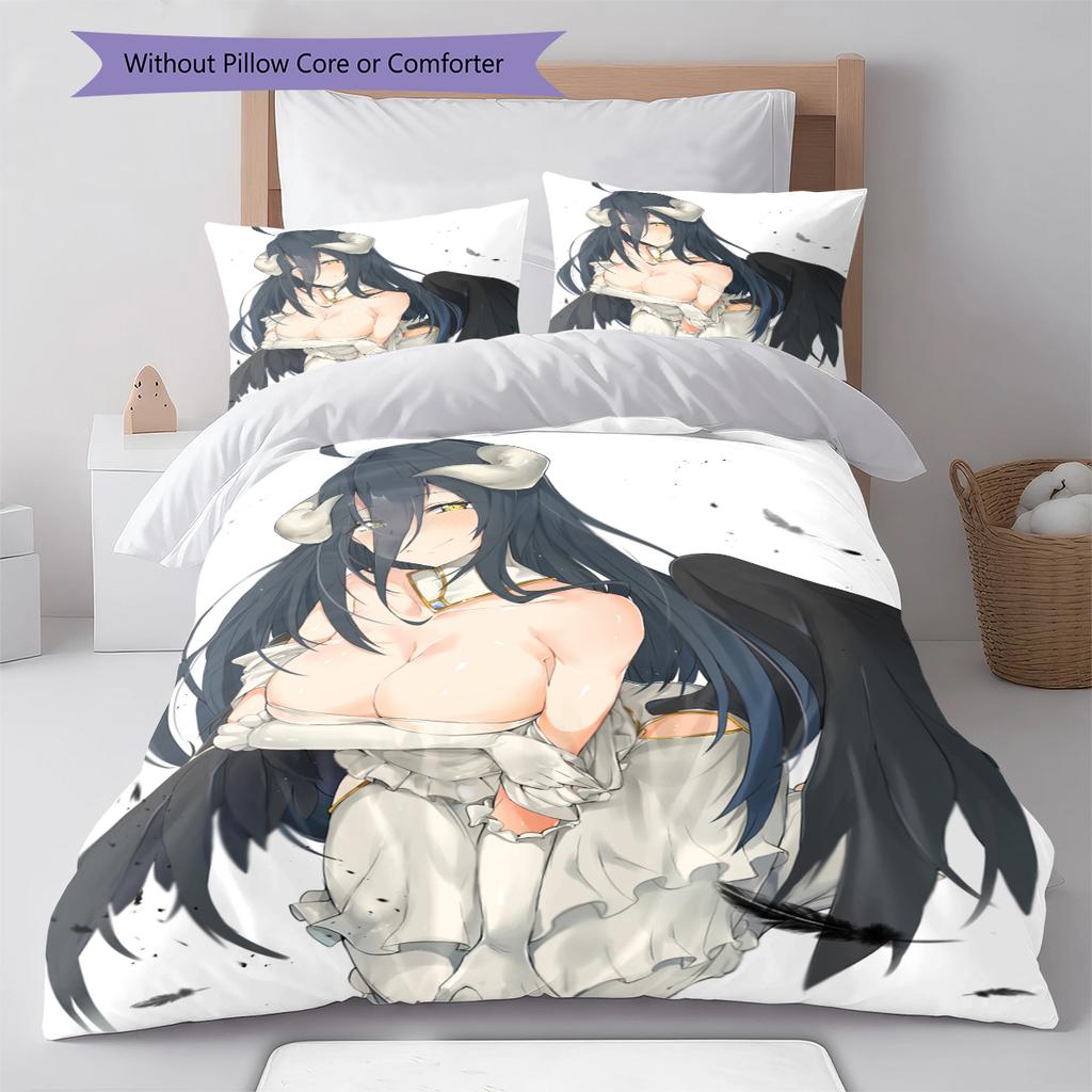 Set Copripiumino Trapuntato con Motivo Anime Federe Decorazione Casa Regalo di Compleanno (1 * copripiumino + 2 * federa, senza nucleo)