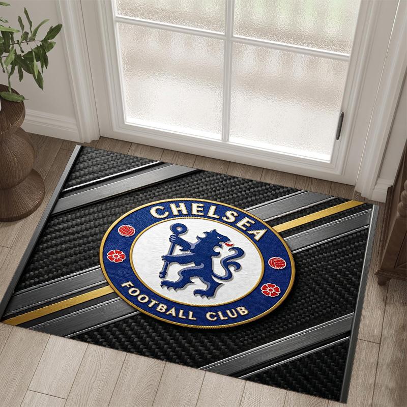 Tappeto in Velluto di Cristallo Design Chelsea FC Accogliente Non?Tappeto Stampato Antiscivolo per Camera da Letto Soggiorno Ingresso