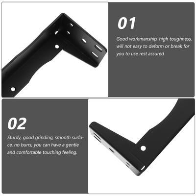2pcs Heavy Duty Shelf Brackets Iron Wall Shelf Supports L Shaped Floating Bracket For Bookshelf Plant Display Storage Angle