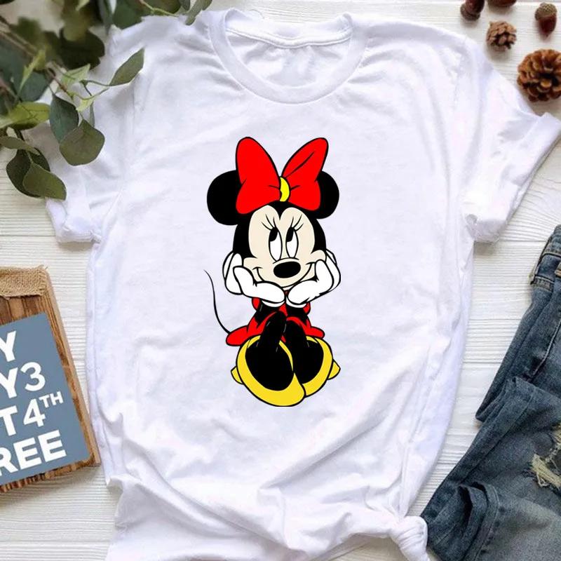 Cool Summer Mickey Minnie Mouse Unisexs Short Sleeve TShirt Short Sleeve Fun Fashion Street Style Unisexs Top