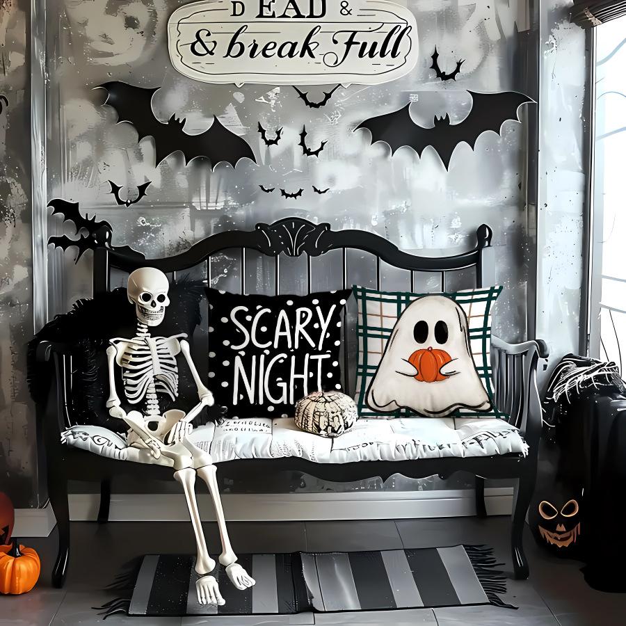 Halloween Polyester Printed Pillow Case Printed Home Living Room Sofa Bedroom Decorative Pillow Case