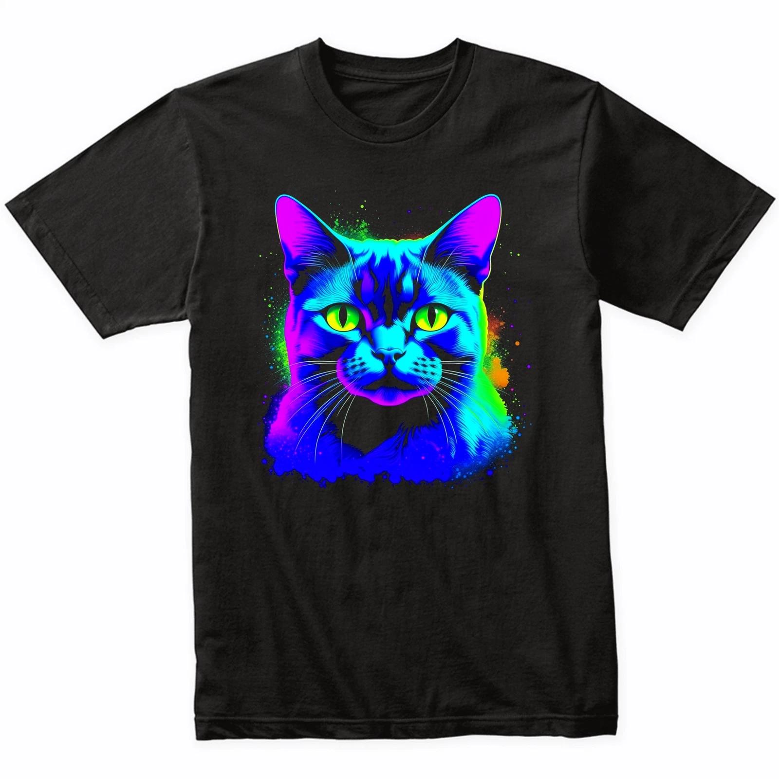 Burmese Cat Psychedelic Cat Art T-Shirt - Burmese Cat Owner Gift - Burmese Shirt S