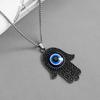 Pendant Devil's Eye Vintage Silver Hand of Fatima Fashion Retro Chain Necklace