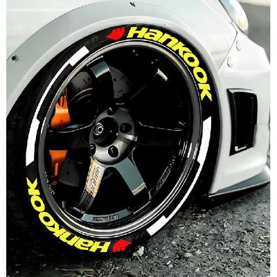 Permanent Auto Tire Wheel Stickers Lettering Car Tuning Universal 3D PVC Joined Tire Decoration Sticker for 4 Tires
