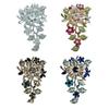 Stylish Crystals Flower Brooch Retro Style Jewelry With Intricate Designs Sturdy Alloy Materials Ideal Gifts for Her