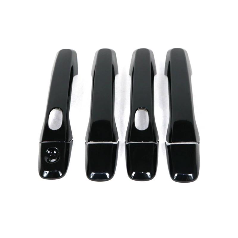 Door Handle Cover For Ford Explorer U502 2011~2018 Classic carbon Black Smart Stickers Trim Car Decorate Exterior