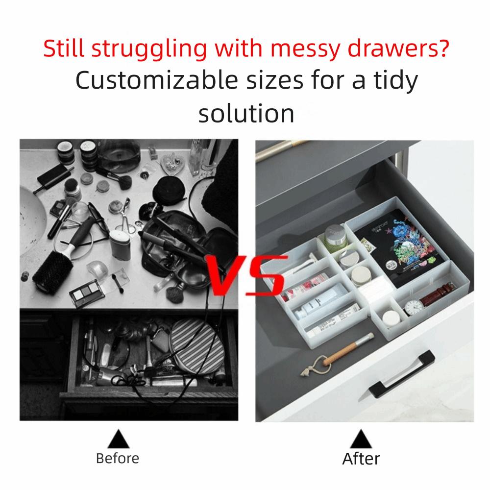 Combinable Drawer Storage Boxes Transparent Cosmetics Storage Box Multi Grid Case  Home Decoration