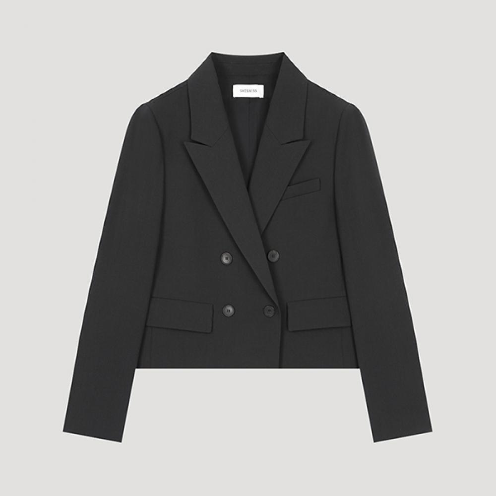 

She S miSS Double Button Crop Set Up Jacket SwSjko31010 Ch charcoal/55