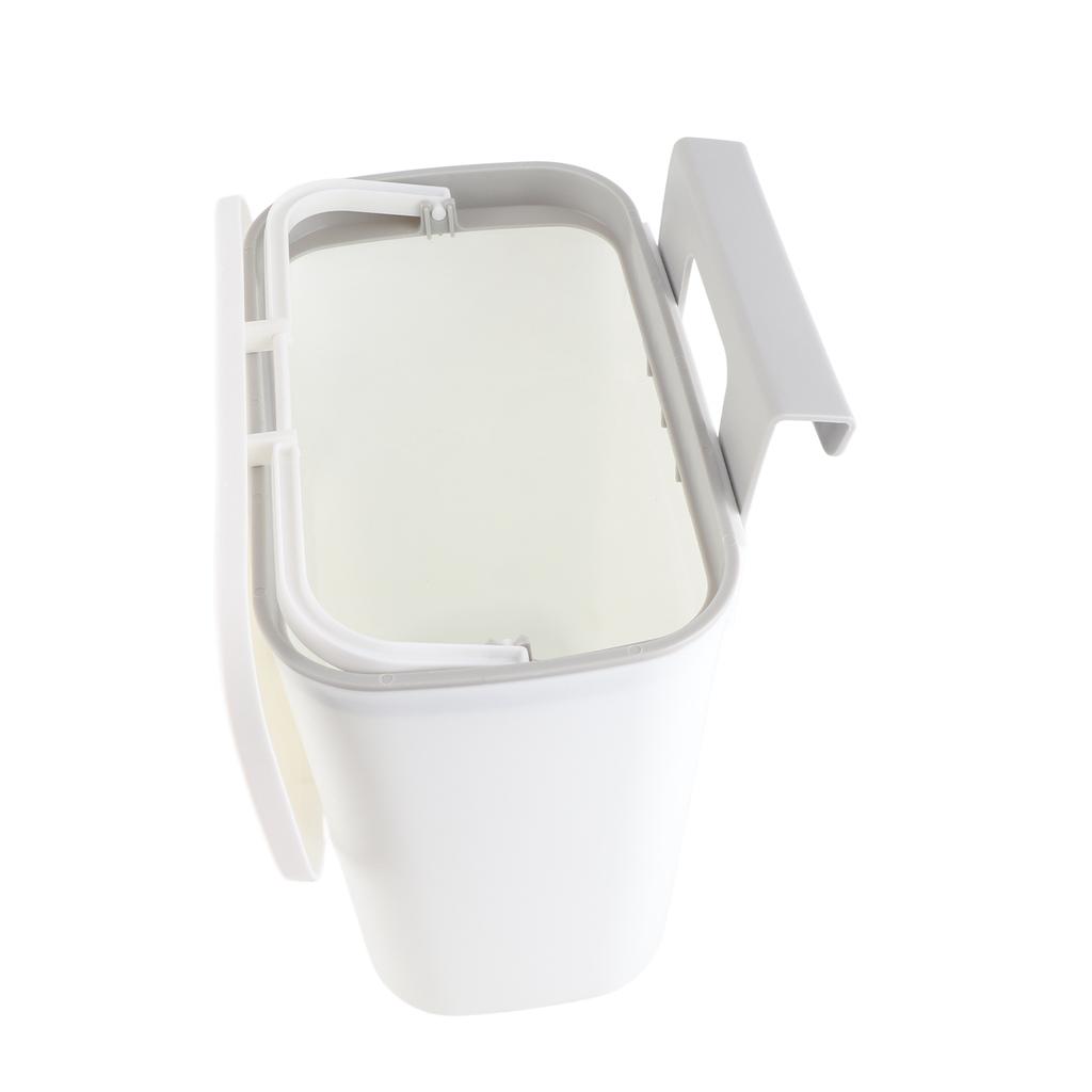 Wall Mount Trash Bin Large Capacity Hanging Small Trash Can Waste Basket with Lid for Bathroom