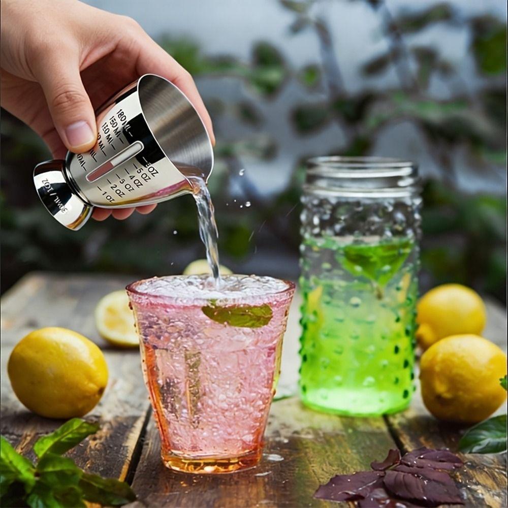 6 OZ/180 ML Eggs-Shaped Measuring Cup Stainless Steel Drink Spirit Jigger Measuring Tools