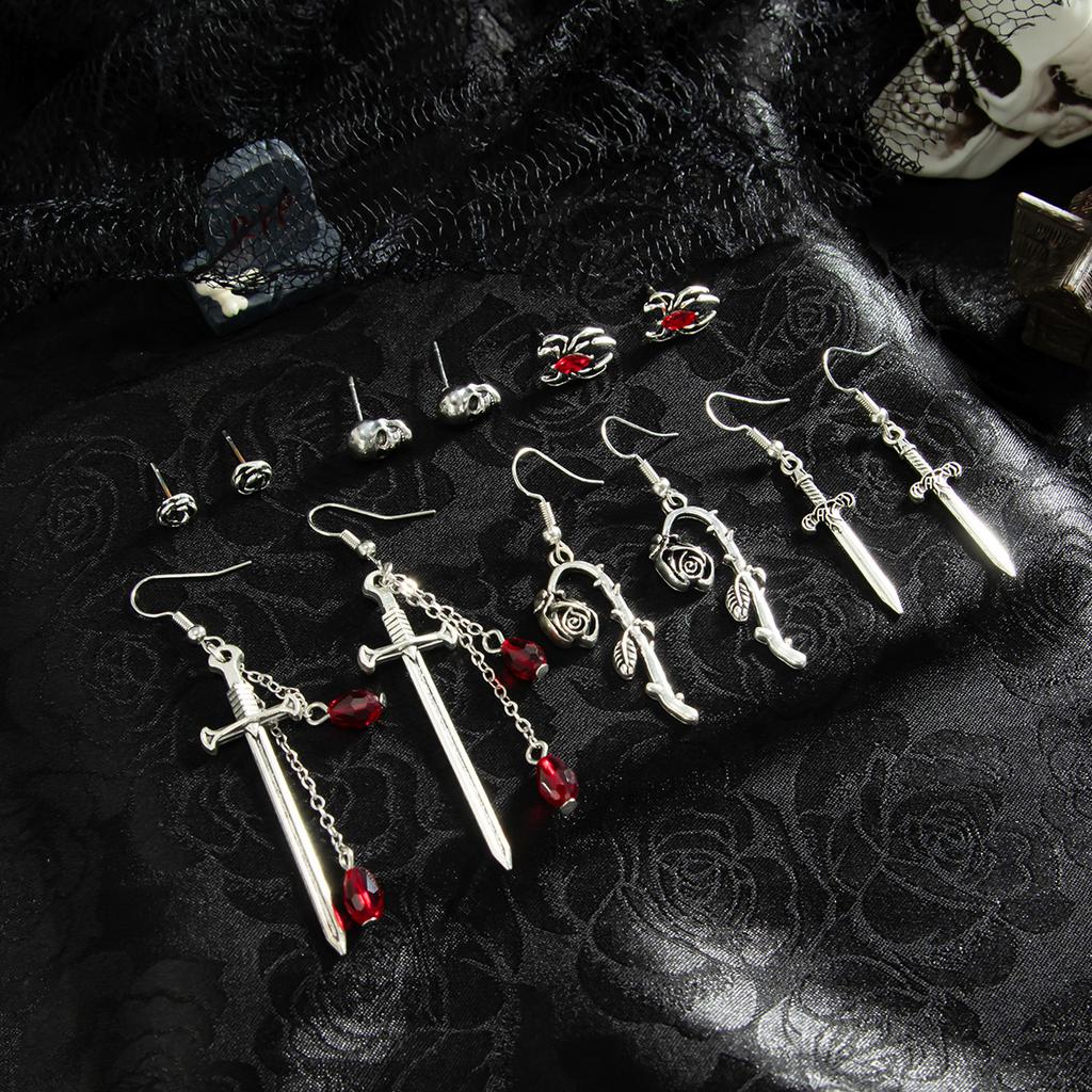 Set Cercei Halloween Desene Animate Amuzant Cap de Dovleac Fantomă Elemente Liliac Ciucure Set Bijuterii Urechi Înfricoșător Amuzant Trendy Accesorii Femei