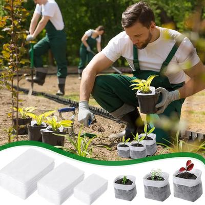 100-1000PCS Seedling Bags Degradable Non-Woven Nursery Bags Fabric Seedling Grow Bags Plant Pouch for Garden Agricultural Supply