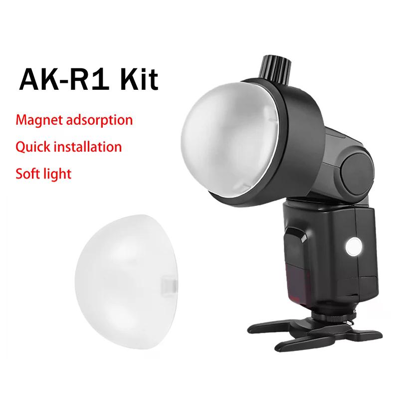 1 szt. AK-R11 Magnetyczny dyfuzor kopułkowy Zamiennik Do lampy błyskowej V1 z okrągłą głowicą/do AD200/AD200Pro/do serii lamp błyskowych V1/S-R2 Część zamienna