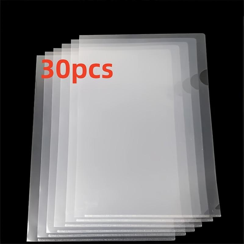 10pcs A4 Transparent L-Shaped File Folders - Waterproof and Durable PP Document Bags for Office Organization and Reusable