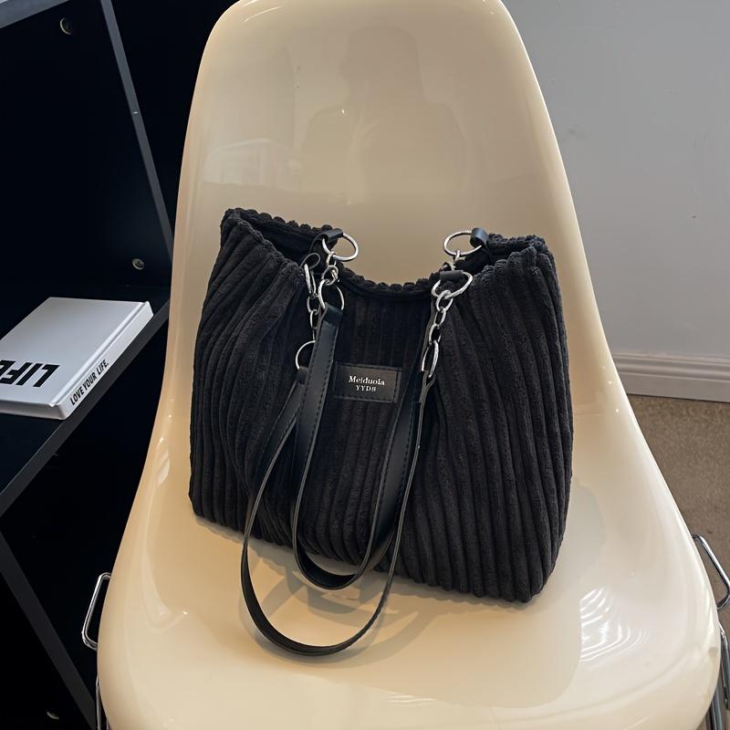 Geantă tote din velur pentru femei, geantă de umăr cu lanț de modă, geantă de mână din pluș de capacitate mare