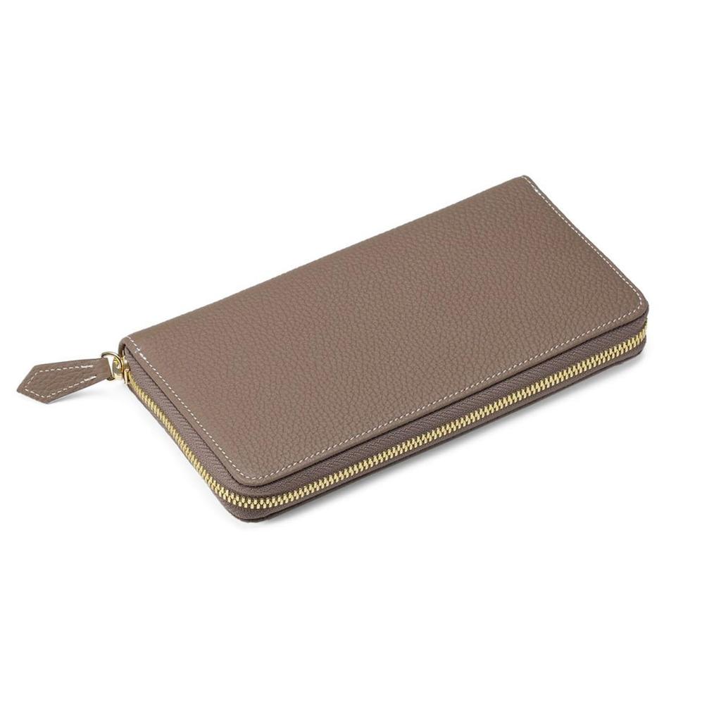 Portofel cu fermoar lung Bonaventura x Cel mai fin portofel nou original [BONAVENTURA] [Etaupe Yellow] Portofel, Piele europeană, Minimalist, Subțire, Piele,