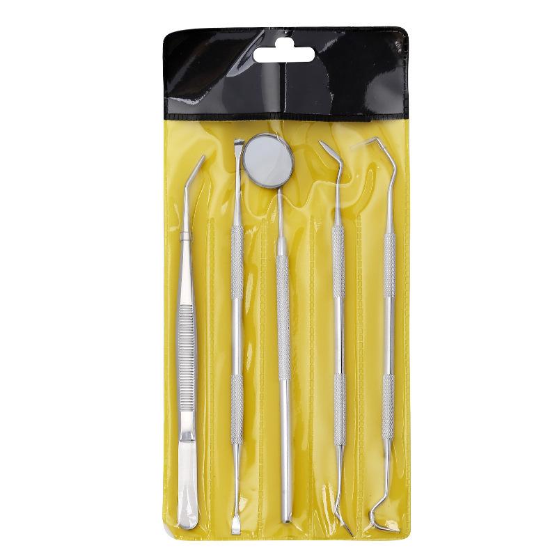 Dental Examination & Tartar Removal Stainless Steel Tool Set - 5 Pieces