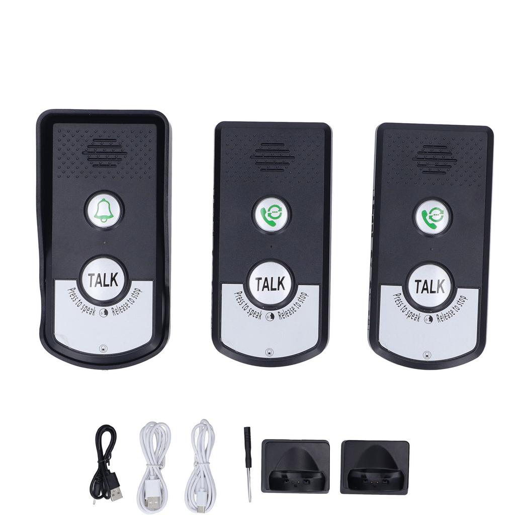 Wireless Intercom Doorbell 1500 Meters 2 Charging Methods Intercomunicador for Home Security
