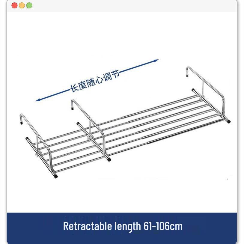 Cabide de Roupa para Varanda de Aço Inoxidável Antifurto Altamente Recomendado com Dobra Telescópica e Proteção para Peitoril de Janela