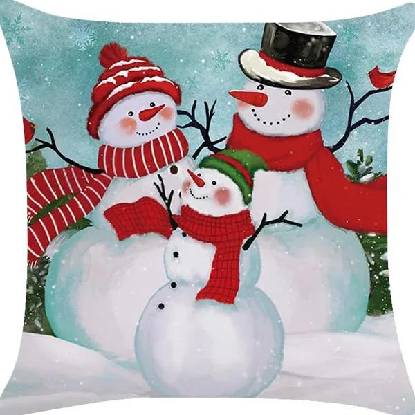 Winter Series Christmas Eve Linen Pillowcase Home Living Room Sofa Bedroom Cushion