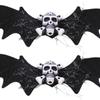 2Pcs Halloween Skull Bat Hair Accessories Lightweight Fabric Design For Costume Parties And Everyday Wear