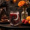 Totenkopf Design Dekorative Tasse Halloween Handwerkskunst Glaswaren, Fledermaus/Zaubererhut/Vogelscheuche/Krähe Handbemalter Kelch, 420ml Bleifreies Transparentes Glas