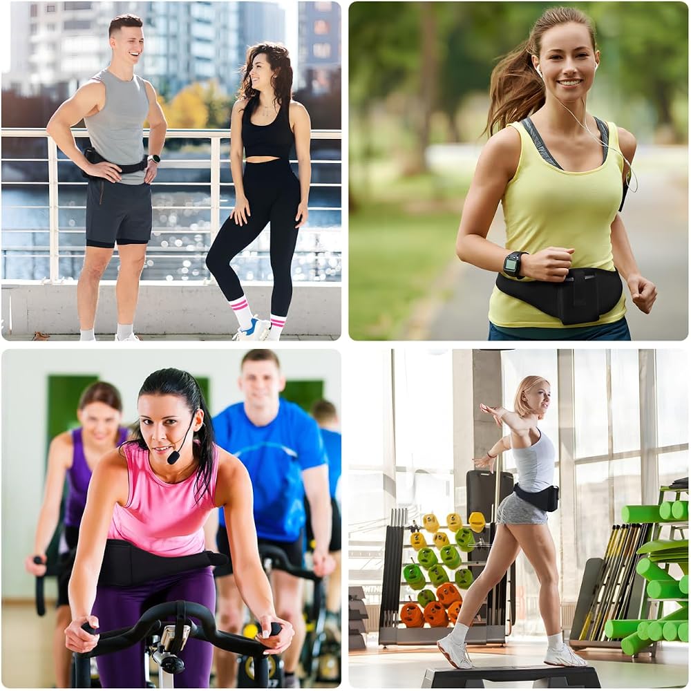 SUPVOX Neoprene Microphone Belt Adjustable 75.5cm Vertical Bag for Fitness Speaker Black