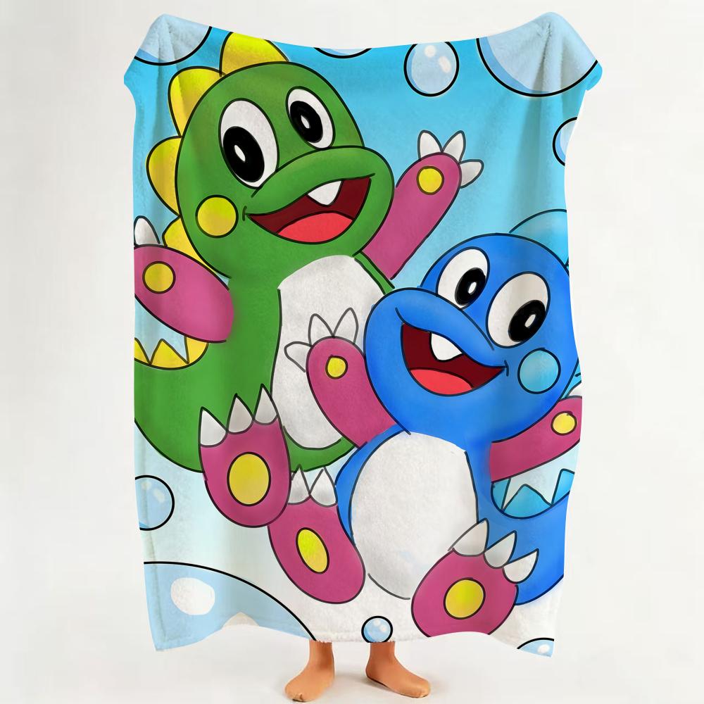 Game G Game B Bubble B Bobble Throw Flannel Throw Blanket Suitable for Sofa Living Room Bedroom