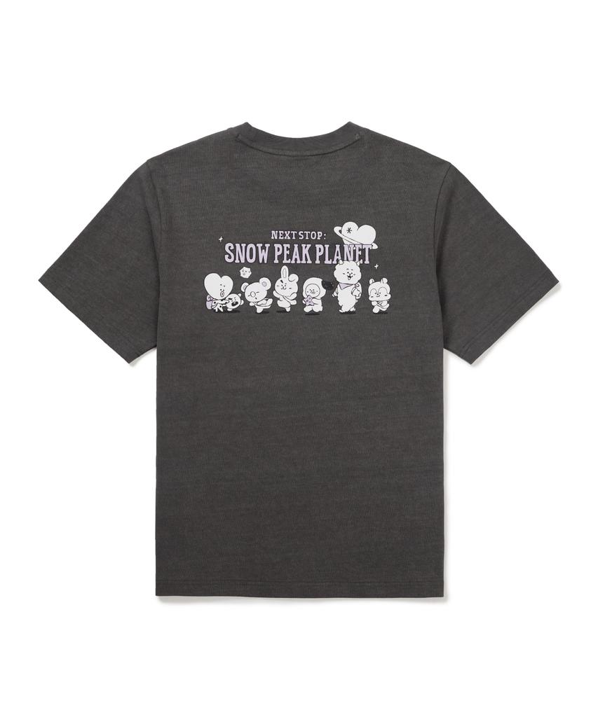 SNOWPEAK APPAREL [Snow Peak I Bt21] Graphic Short Sleeve T-Shirt (S26Mufts90) Dark Charcoal
