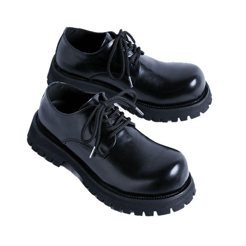 Schuhe mit großem Kopf Derby 2025 neue Herrenschuhe Nischen-Plateau Freizeitlederschuhe hochgezogene kleine Lederschuhe 1098-B