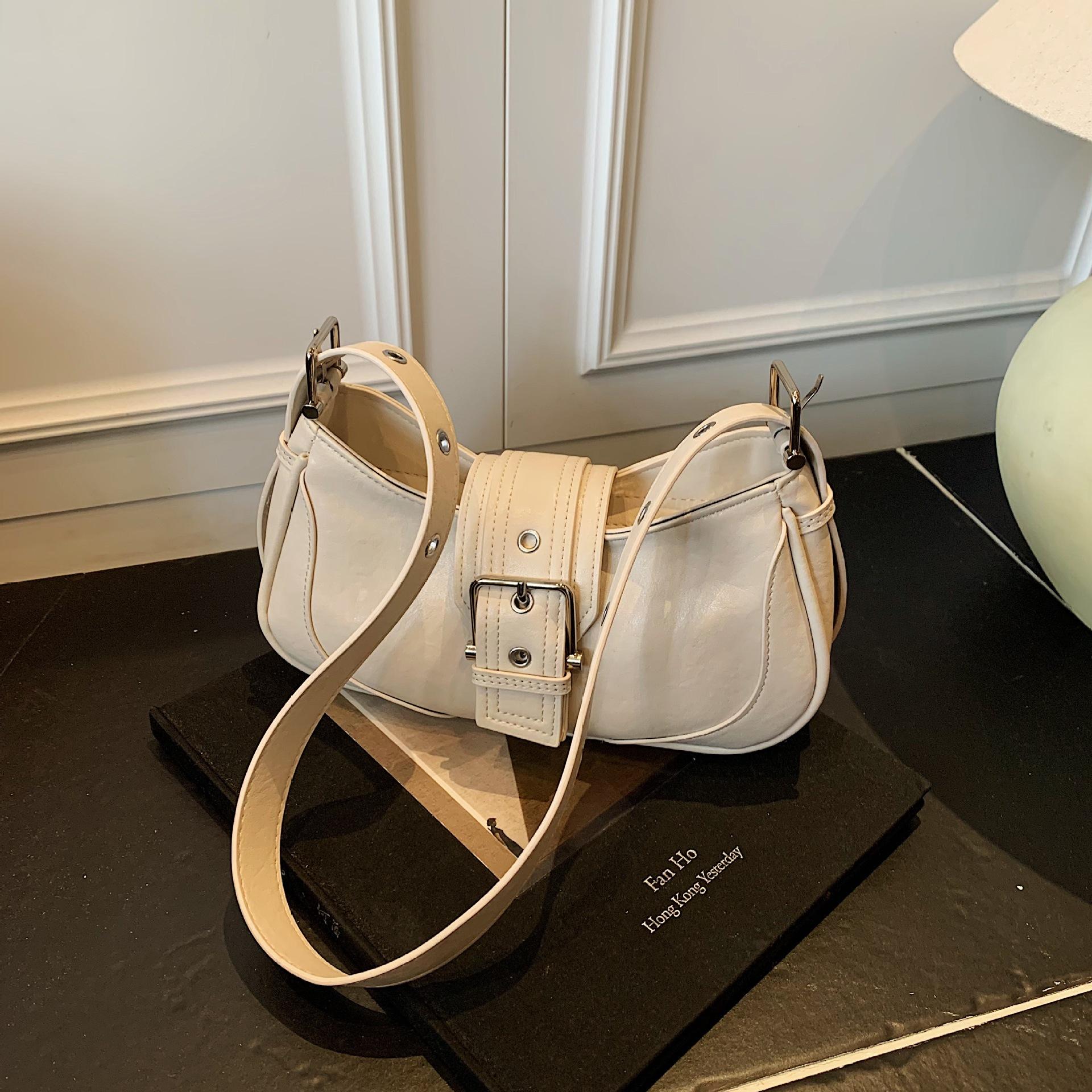 

Spring and summer retro leather underarm bag new fashion versatile high sense niche single shoulder messenger women s bag жовтий