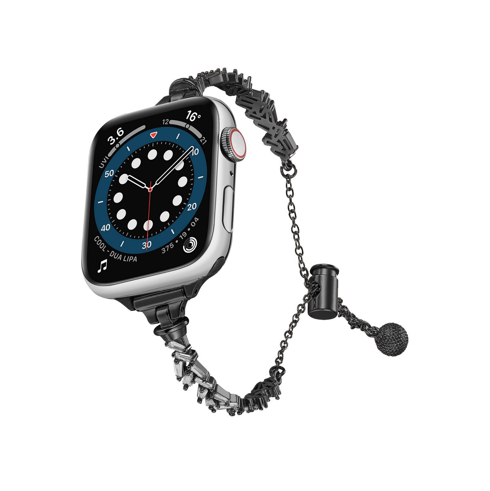 

Простой металлический ремешок, подходит для AppleWatch, ремешок для iWatch Все серии, металлический, мелкий блестящий 38&40&41mm