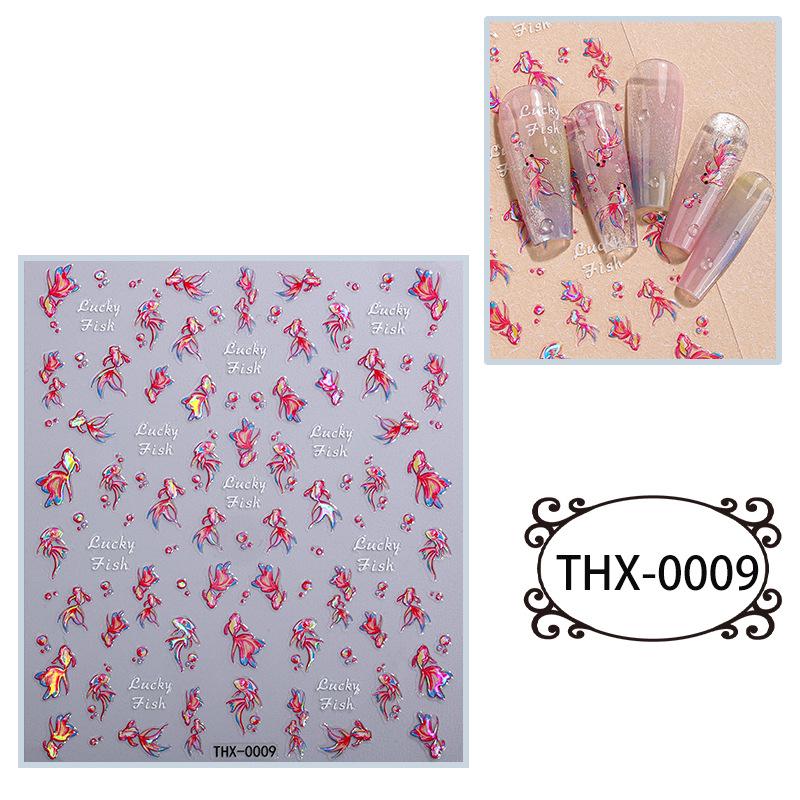 Aurora Rainbow Butterfly 3D Embossed Nail Art Stickers