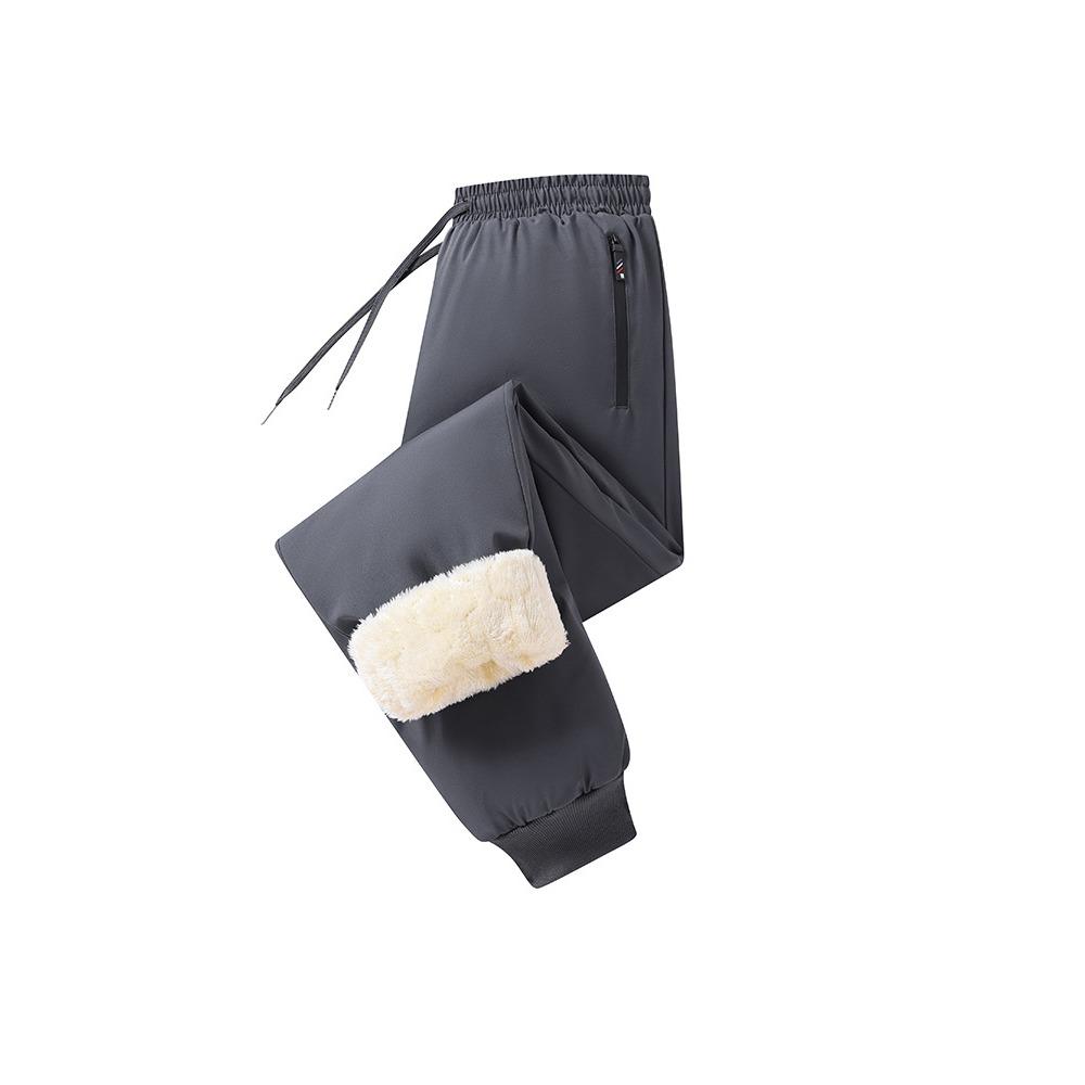 Thickened lamb wool sweatpants men's winter windproof velvet casual pants thermal cotton pants