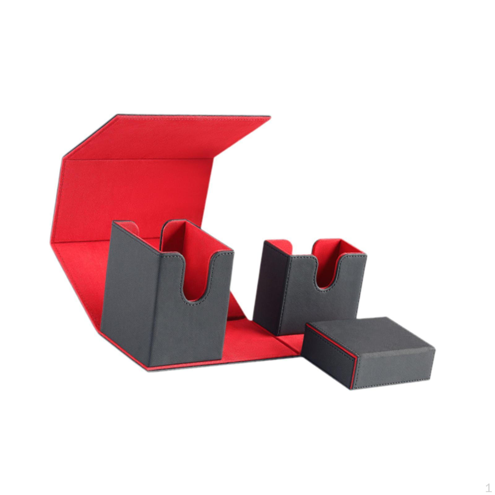 

Игровой футляр из искусственной кожи для карт, коллекционный футляр, вмещает более 100 карт balck red